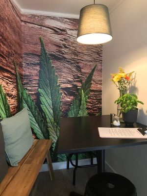 Seating  at Veggie Vibe Cafe in Blackrock