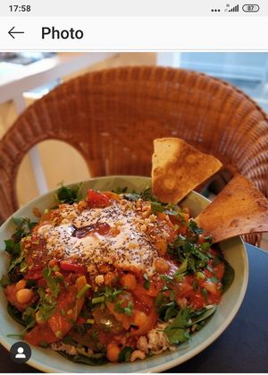 Chickpeas, lemon vegan curry at Veggie Vibe Cafe in Blackrock