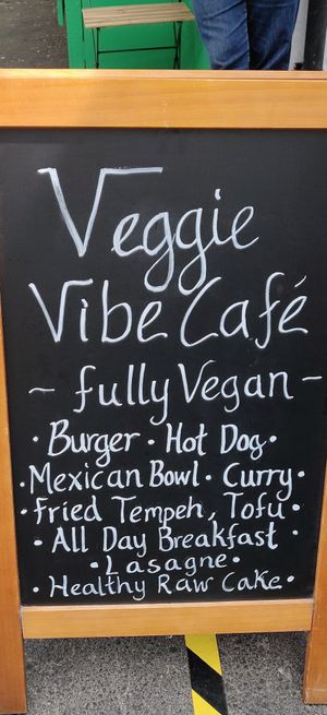 Menu at Veggie Vibe Cafe in Blackrock