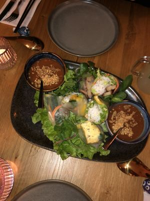 Generous portion of summer rolls  at Hang's in Zurich