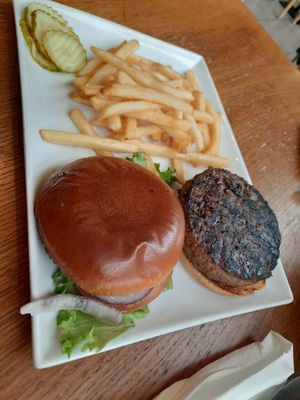 Plant based burger at DTW - Mezza in Romulus