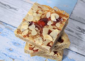 Cherry Bakewell Blondies at Untainted Tastes in Broadstairs