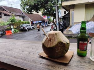 Fresh coconut at Pumpkin and Beetroot in Ubud