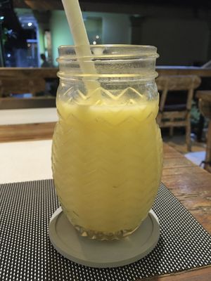 Vegan mango lassi  at Pumpkin and Beetroot in Ubud