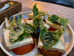 Vegan Caprese at Pumpkin and Beetroot in Ubud