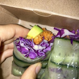 Rainbow rolls. Delicious #Veganuary at Pumpkin and Beetroot in Ubud