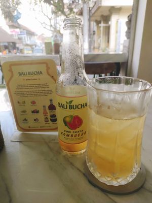 Pink guava Kombucha at Pumpkin and Beetroot in Ubud