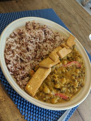 Chickpea and lentil curry. Delicious. at Pumpkin and Beetroot in Ubud