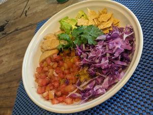 Healthy and fresh pokê bowl. at Pumpkin and Beetroot in Ubud