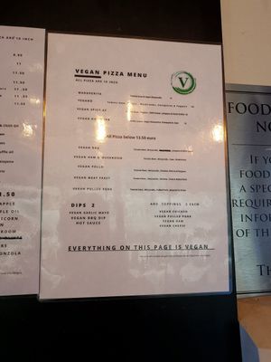 The vegan menu at V Temple Bar in Dublin