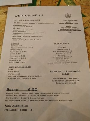 Drinks menu 2 at V Temple Bar in Dublin