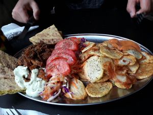 Soy gyros at Roots Foods and Culture in Athens