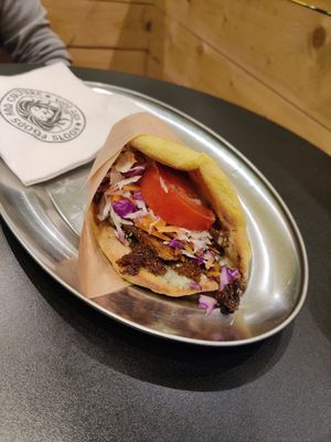 Vegan greek souvlaki at Roots Foods and Culture in Athens