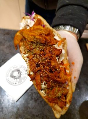 XXXL Gyros in Cypriot Pita Bread 😍 at Roots Foods and Culture in Athens