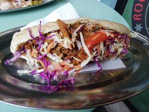 best soy gyros at Roots Foods and Culture in Athens