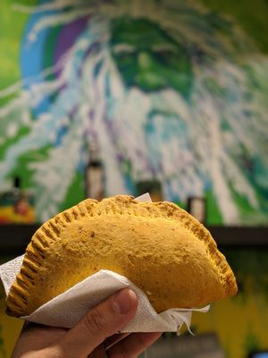 The world famous Jamaican Patty😋🙏🏼 at Roots Foods and Culture in Athens
