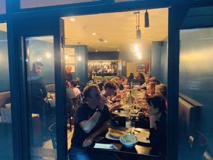 was finding a table to fit me in. 
fortunately Got one  at Mumbai Delight in South East London