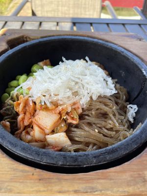 Hot stone rice bowl with sweet potato noodles  at K Fresh in Everett