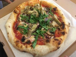 This pizza was delicious 😋  at Bramhope Village Pizza in Leeds