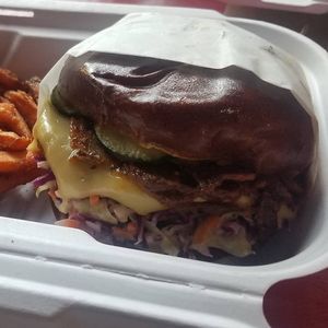 BBQ Brisket Sandwich is perfection! at Native Foods in Palm Springs