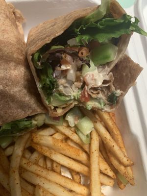 Twister and fries   at Native Foods in Palm Springs