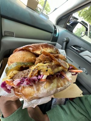 BBQ Brisket Burger   at Native Foods in Palm Springs