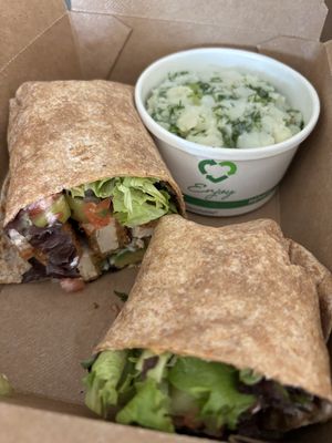 Twister wrap and potato saladd  at Native Foods in Palm Springs