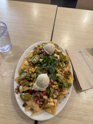 Nachos with Taco Meat added at Native Foods in Palm Springs