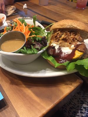 Big 'OL BBQ Burger  at Native Foods in Palm Springs