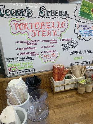 Special board  at Native Foods in Palm Springs