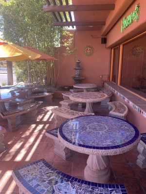 Outdoor seating   at Native Foods in Palm Springs
