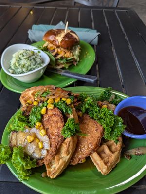 Chicken and waffles at Native Foods in Palm Springs