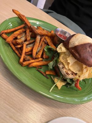 Crazy good chick’n sandwich   at Native Foods in Palm Springs