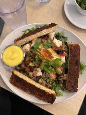 Ensalada azteca with spicy tempeh added   at Native Foods in Palm Springs