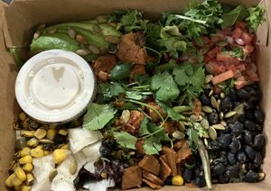 BBQ chicken salad with ranch dressing (to go)  at Native Foods in Palm Springs