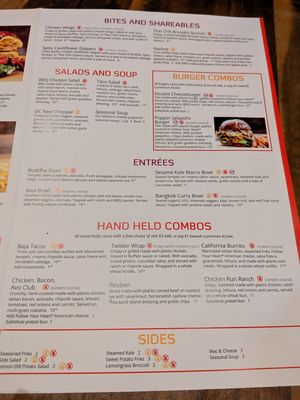 Menu at Native Foods in Palm Springs