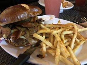 BBQ Brisket Burger Combo at Native Foods in Palm Springs
