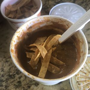 Got some tortilla soup to go! It was sooo good! 😍 Also not seen in pictures got the Swedish Meatballs don’t let the smell fool you; the meat balls are the best I’ve ever had at Native Foods in Palm Springs