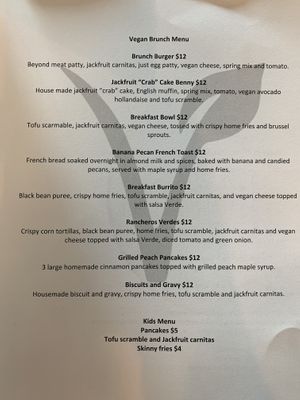 Brunch menu  at The Local Bison in Tulsa