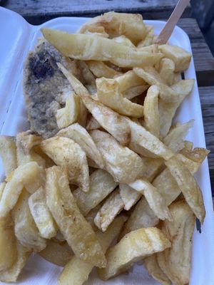 Pre gig black pudding supper   at The Kent Fish & Chip Shop in Glasgow