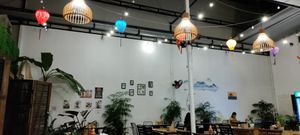 The place with Vietnamese lamps at Loving Vegan in Da Nang