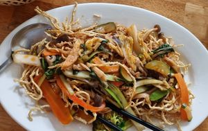 Crispy noodles #Veganuary at Loving Vegan in Da Nang