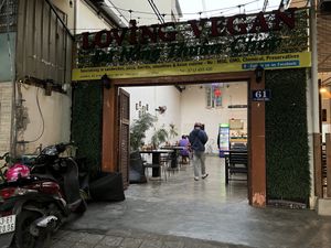 Outside of restaurant   at Loving Vegan in Da Nang