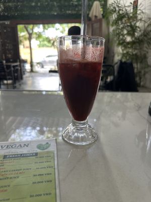 Carrot and Beet Juice  at Loving Vegan in Da Nang