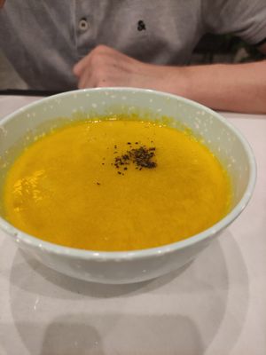 Pumpkin soup at Loving Vegan in Da Nang
