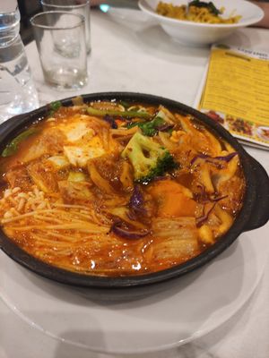 Korean noodles soup at Loving Vegan in Da Nang