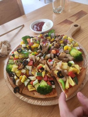 Veggie pizza :( at Loving Vegan in Da Nang