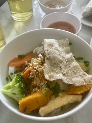 Special local noodle  at Loving Vegan in Da Nang