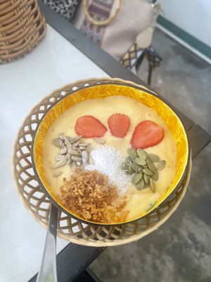 Mango smoothie bowl  at Loving Vegan in Da Nang
