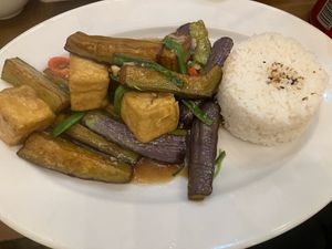 tofu with eggplant  at Loving Vegan in Da Nang